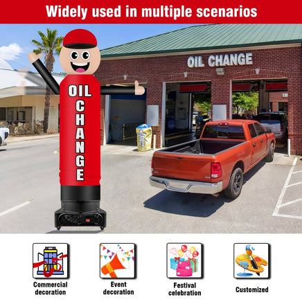 9FT Tall Inflatable Wavers Oil Change Inflatable Tube Man (18''Diameter) (Blower Not Included) - goodeny