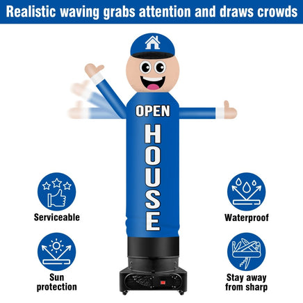 9FT Tall Inflatable Wavers Open House Inflatable Tube Man (18''Diameter) (Blower Not Included) - goodeny