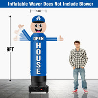 9FT Tall Inflatable Wavers Open House Inflatable Tube Man (18''Diameter) (Blower Not Included) - goodeny
