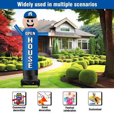 9FT Tall Inflatable Wavers Open House Inflatable Tube Man (18''Diameter) (Blower Not Included) - goodeny
