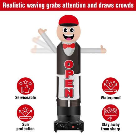9FT Tall Inflatable Wavers Open Inflatable Tube Man (18''Diameter) (Blower Not Included) - goodeny