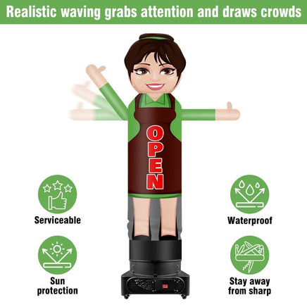 9FT Tall Inflatable Wavers Open Inflatable Tube Man (18''Diameter) (Blower Not Included) - goodeny