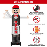 9FT Tall Inflatable Wavers Open Inflatable Tube Man (18''Diameter) (Blower Not Included) - goodeny