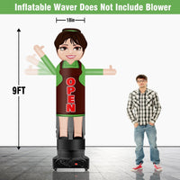 9FT Tall Inflatable Wavers Open Inflatable Tube Man (18''Diameter) (Blower Not Included) - goodeny