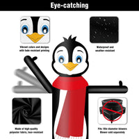 9FT Tall Inflatable Wavers Penguin Inflatable Tube Man (18''Diameter) (Blower Not Included) - goodeny