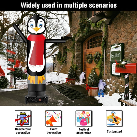9FT Tall Inflatable Wavers Penguin Inflatable Tube Man (18''Diameter) (Blower Not Included) - goodeny