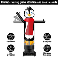 9FT Tall Inflatable Wavers Penguin Inflatable Tube Man (18''Diameter) (Blower Not Included) - goodeny