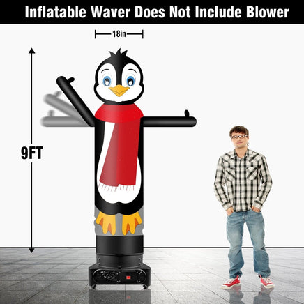 9FT Tall Inflatable Wavers Penguin Inflatable Tube Man (18''Diameter) (Blower Not Included) - goodeny