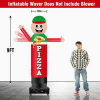 9FT Tall Inflatable Wavers Pizza Inflatable Tube Man (18''Diameter) (Blower Not Included) - goodeny