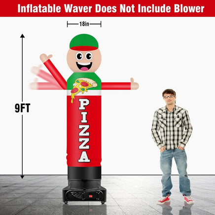 9FT Tall Inflatable Wavers Pizza Inflatable Tube Man (18''Diameter) (Blower Not Included) - goodeny
