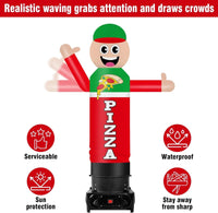 9FT Tall Inflatable Wavers Pizza Inflatable Tube Man (18''Diameter) (Blower Not Included) - goodeny