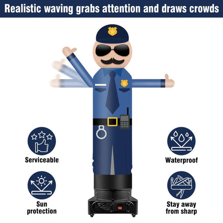 9FT Tall Inflatable Wavers Policeman Inflatable Tube Man (18''Diameter) (Blower Not Included) - goodeny