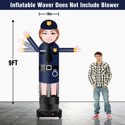9FT Tall Inflatable Wavers Policewoman Inflatable Tube Man (18''Diameter) (Blower Not Included) - goodeny