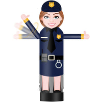 9FT Tall Inflatable Wavers Policewoman Inflatable Tube Man (18''Diameter) (Blower Not Included) - goodeny