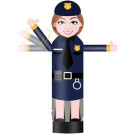 9FT Tall Inflatable Wavers Policewoman Inflatable Tube Man (18''Diameter) (Blower Not Included) - goodeny