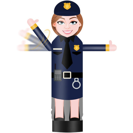 9FT Tall Inflatable Wavers Policewoman Inflatable Tube Man (18''Diameter) (Blower Not Included) - goodeny