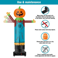 9FT Tall Inflatable Wavers Pumpkin Scarecrow Inflatable Tube Man (18''Diameter) (Blower Not Included) - goodeny