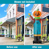9FT Tall Inflatable Wavers Pumpkin Scarecrow Inflatable Tube Man (18''Diameter) (Blower Not Included) - goodeny