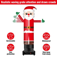 9FT Tall Inflatable Wavers Santa Claus Inflatable Tube Man (18''Diameter) (Blower Not Included) - goodeny