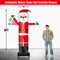 9FT Tall Inflatable Wavers Santa Claus Inflatable Tube Man (18''Diameter) (Blower Not Included) - goodeny