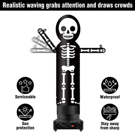 9FT Tall Inflatable Wavers Skeleton Inflatable Tube Man (18''Diameter) (Blower Not Included) - goodeny