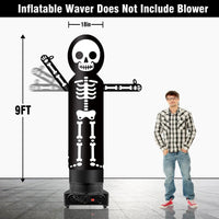 9FT Tall Inflatable Wavers Skeleton Inflatable Tube Man (18''Diameter) (Blower Not Included) - goodeny