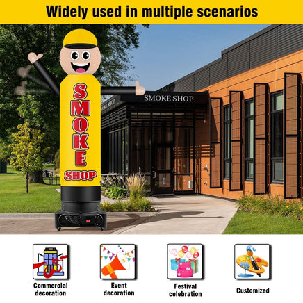 9FT Tall Inflatable Wavers Smoke Shop Inflatable Tube Man (18''Diameter) (Blower Not Included) - goodeny