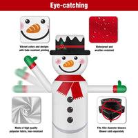 9FT Tall Inflatable Wavers Snowman Inflatable Tube Man (18''Diameter) (Blower Not Included) - goodeny