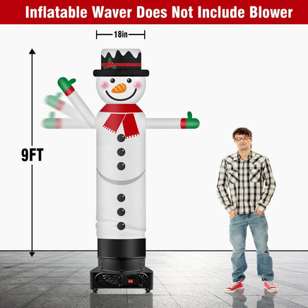 9FT Tall Inflatable Wavers Snowman Inflatable Tube Man (18''Diameter) (Blower Not Included) - goodeny