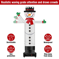 9FT Tall Inflatable Wavers Snowman Inflatable Tube Man (18''Diameter) (Blower Not Included) - goodeny