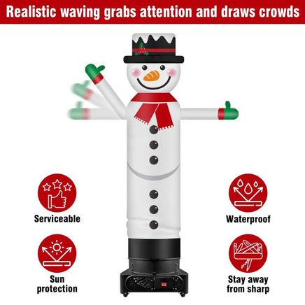 9FT Tall Inflatable Wavers Snowman Inflatable Tube Man (18''Diameter) (Blower Not Included) - goodeny