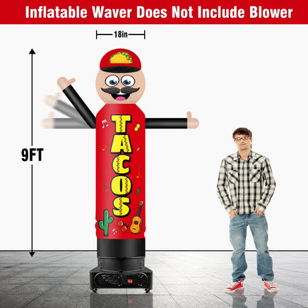 9FT Tall Inflatable Wavers Tacos Inflatable Tube Man (18''Diameter) (Blower Not Included) - goodeny