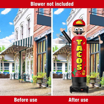 9FT Tall Inflatable Wavers Tacos Inflatable Tube Man (18''Diameter) (Blower Not Included) - goodeny