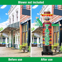 9FT Tall Inflatable Wavers Tacos Inflatable Tube Man (18''Diameter) (Blower Not Included) - goodeny
