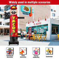 9FT Tall Inflatable Wavers Tacos Inflatable Tube Man (18''Diameter) (Blower Not Included) - goodeny
