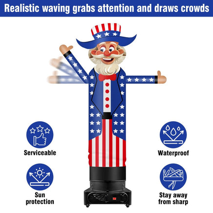 9FT Tall Inflatable Wavers Uncle Sam Inflatable Tube Man (18''Diameter) (Blower Not Included) - goodeny