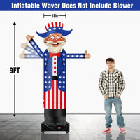 9FT Tall Inflatable Wavers Uncle Sam Inflatable Tube Man (18''Diameter) (Blower Not Included) - goodeny