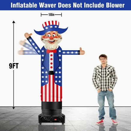 9FT Tall Inflatable Wavers Uncle Sam Inflatable Tube Man (18''Diameter) (Blower Not Included) - goodeny