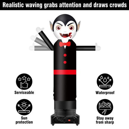 9FT Tall Inflatable Wavers Vampire Inflatable Tube Man (18''Diameter) (Blower Not Included) - goodeny