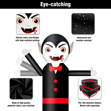 9FT Tall Inflatable Wavers Vampire Inflatable Tube Man (18''Diameter) (Blower Not Included) - goodeny