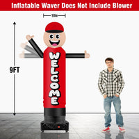 9FT Tall Inflatable Wavers Welcome Inflatable Tube Man (18''Diameter) (Blower Not Included) - goodeny