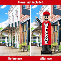 9FT Tall Inflatable Wavers Welcome Inflatable Tube Man (18''Diameter) (Blower Not Included) - goodeny