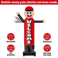 9FT Tall Inflatable Wavers Welcome Inflatable Tube Man (18''Diameter) (Blower Not Included) - goodeny