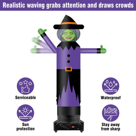 9FT Tall Inflatable Wavers Witch Inflatable Tube Man (18''Diameter) (Blower Not Included) - goodeny
