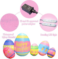 Easter Eggs Blow Up Yard Decorations with Build - in LED Light - goodeny