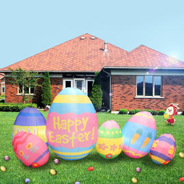 Easter Eggs Blow Up Yard Decorations with Build - in LED Light - goodeny